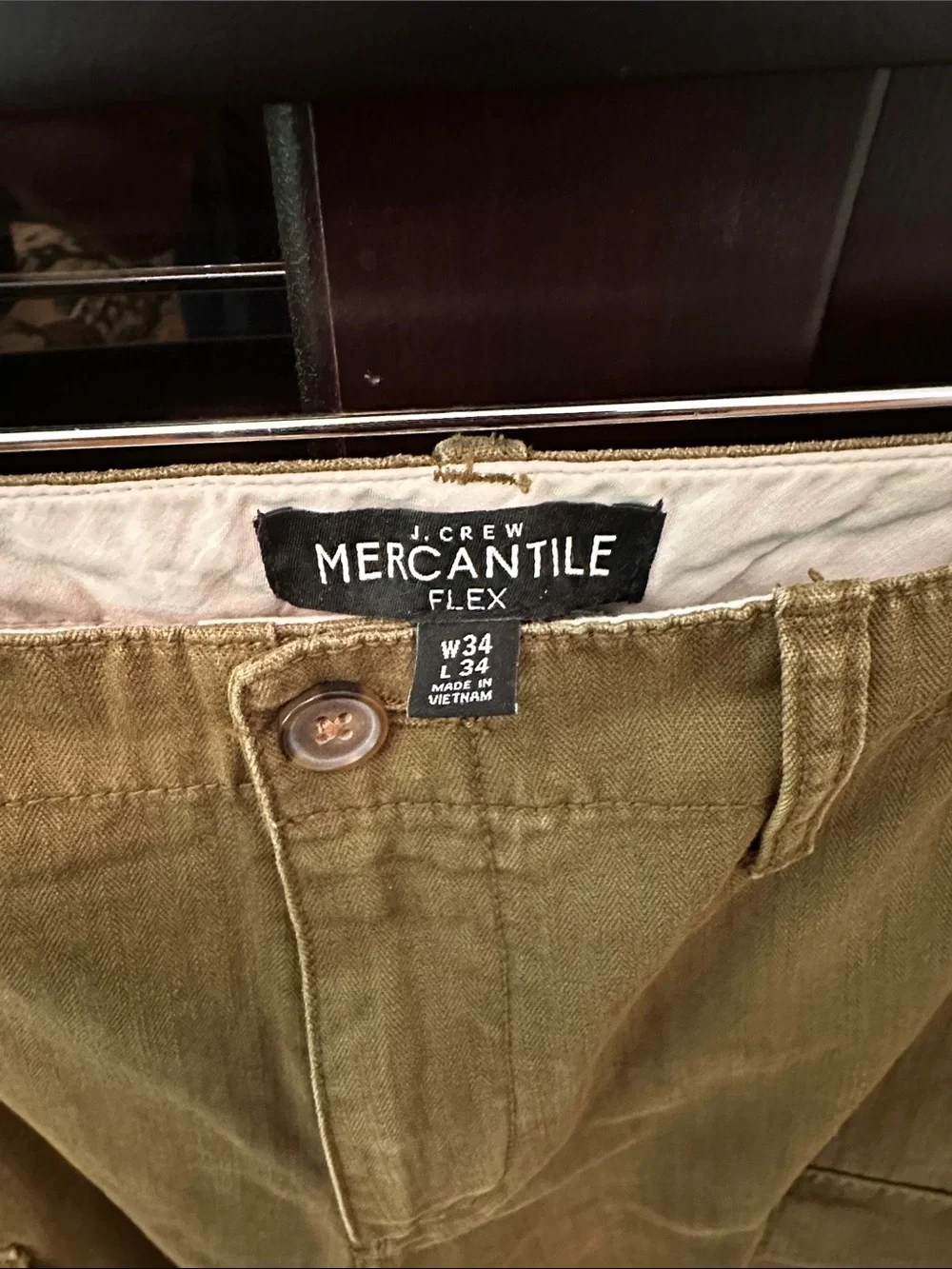 J. Crew Mercantile Men's Olive Cargo Pants with Utility Pockets